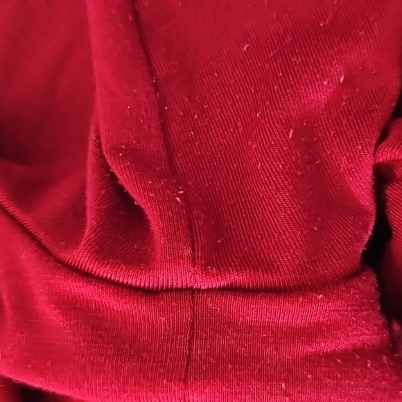 Maurices Dark Red Fold Over Turtleneck Short Sleeve Blouse - Picture 9 of 14